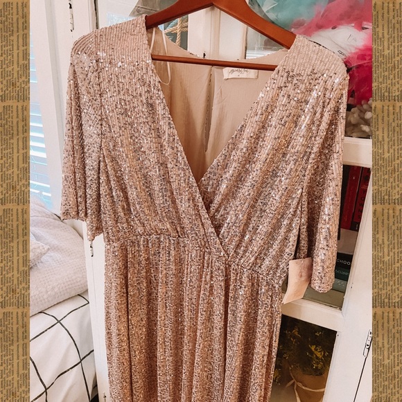 nwt! arula (altar’d state) adela rose gold maxi dress - Picture 4 of 9